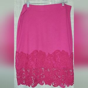 New Look Fuchsia Lace Pencil Skirt 2X